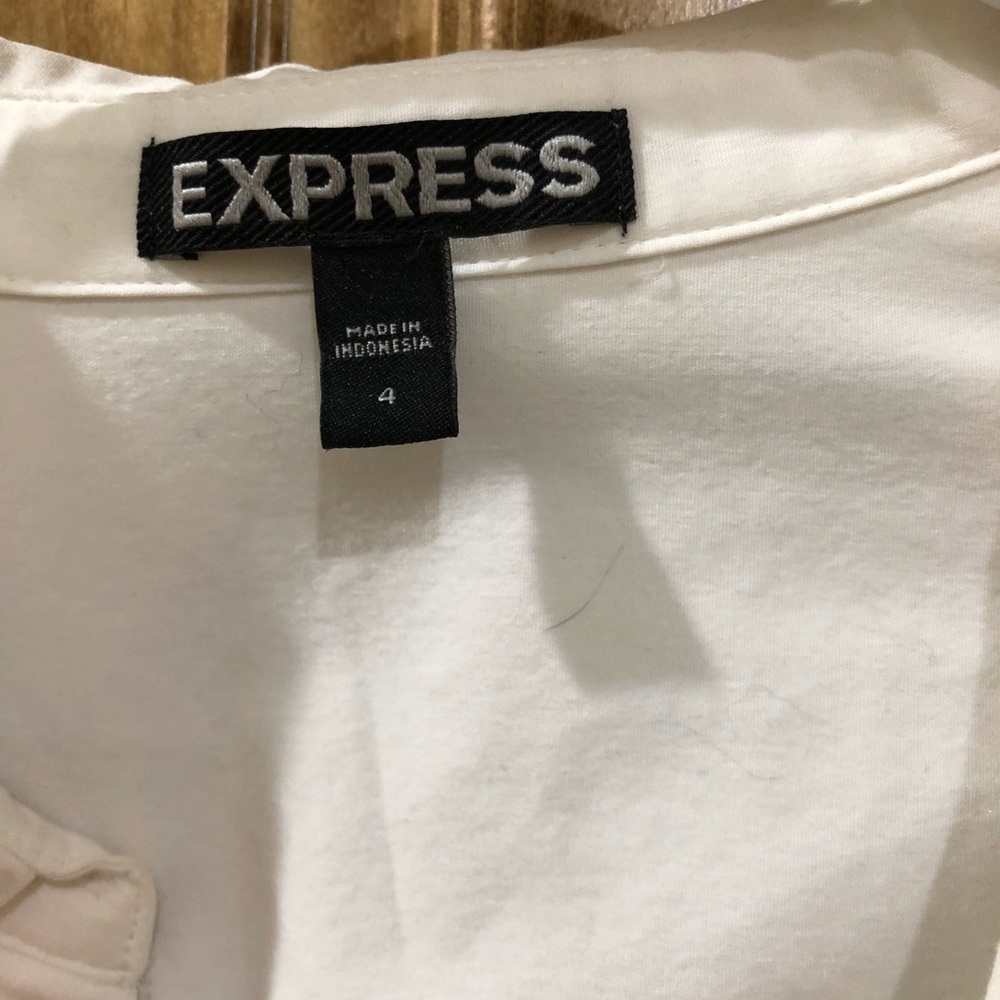 Size 4 Express white collared Fit-n-Flare dress